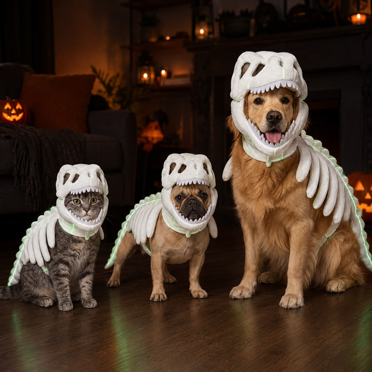 Dinosaur Skeleton Pet Headgear