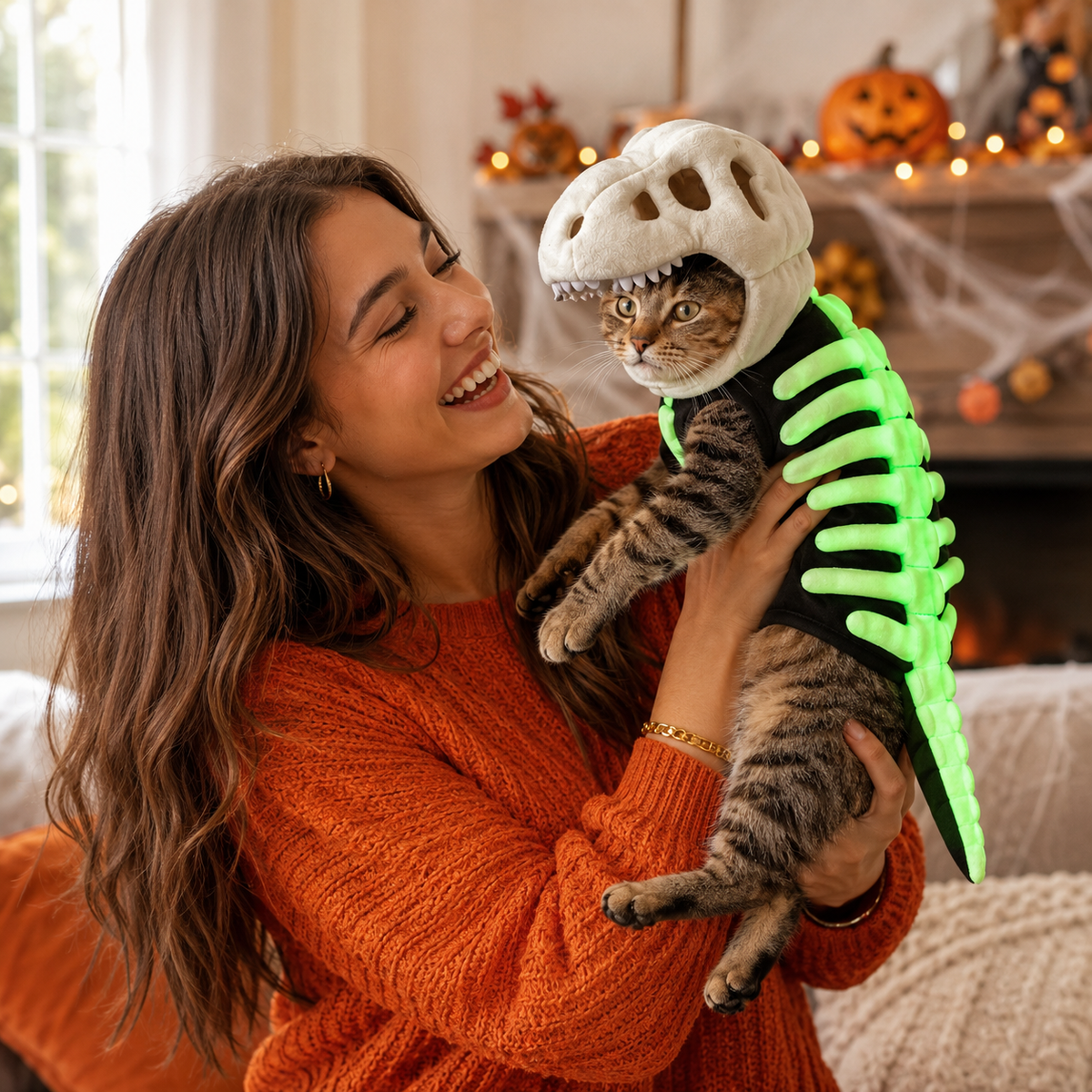 Dinosaur Skeleton Pet Headgear