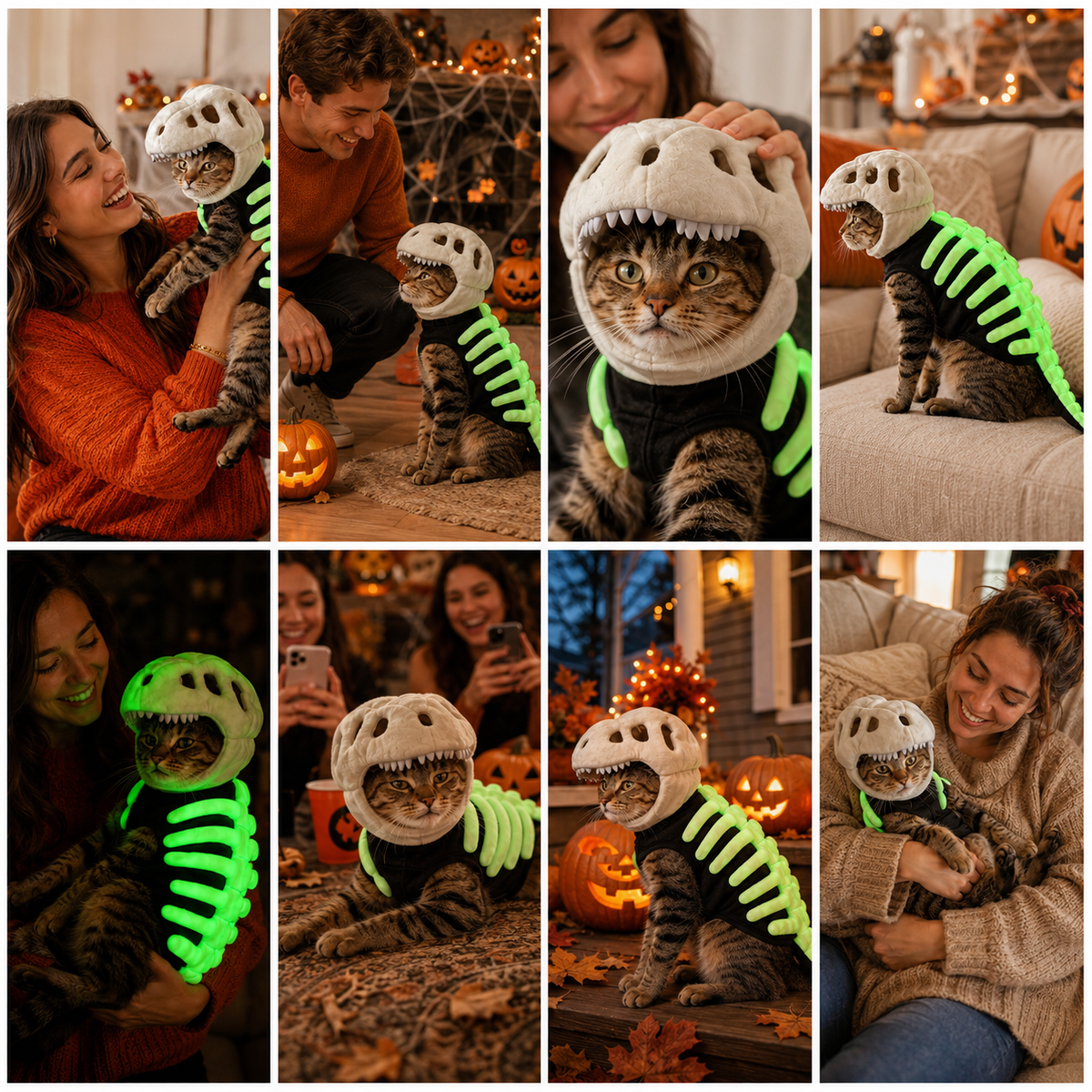 Dinosaur Skeleton Pet Headgear