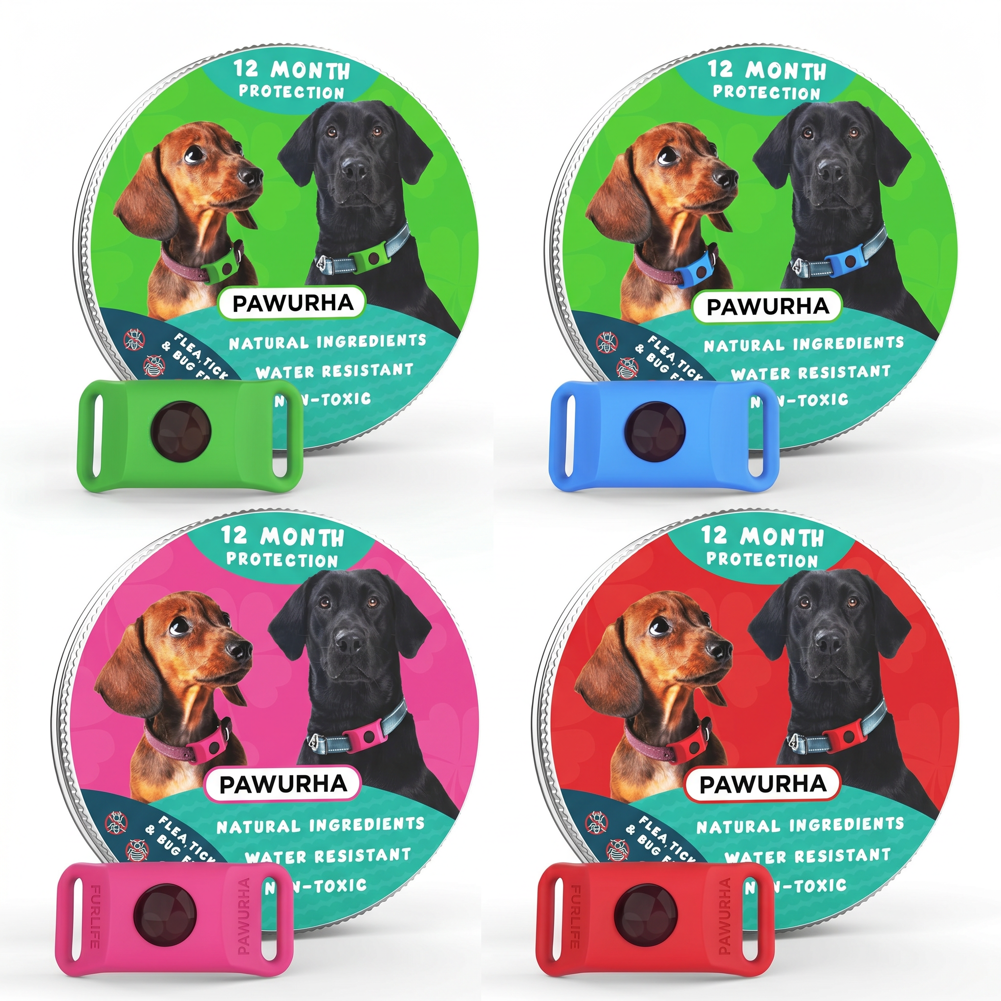 12 Months All Natural Flea and Tick Tags for Dogs